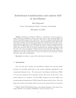Institutional transformation and mission drift in microfinance