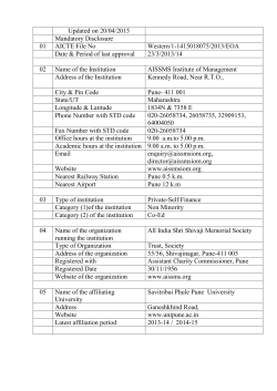 Mandatory Disclosure - AISSMS Institute Of Management