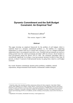 Dynamic Commitment and the Soft Budget Constraint: An Empirical