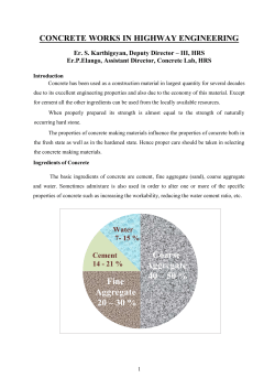 Concrete works in Highway Engineering