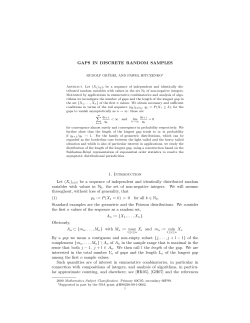 GAPS IN DISCRETE RANDOM SAMPLES 1. Introduction Let (Xi)i