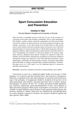 Sport Concussion Education and Prevention