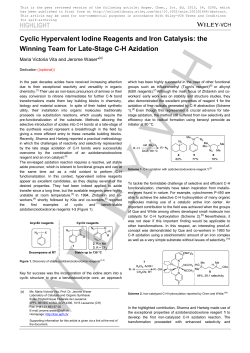 HIGHLIGHT Cyclic Hypervalent Iodine Reagents and