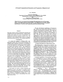 A Formal Computational Semantics and Pragmatics of Speech Acts