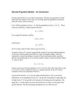Discrete Population Models &ndash; An introduction