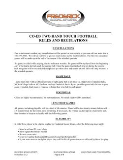 co-ed two hand touch football rules and regulations