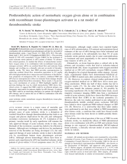 Prothrombolytic action of normobaric oxygen given alone or in