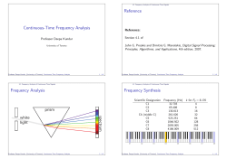 Continuous-Time Frequency Analysis