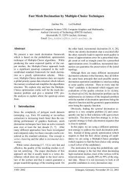 Fast Mesh Decimation by Multiple-Choice Techniques