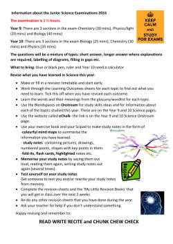 Junior Science Examination information File