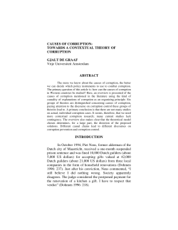CAUSES OF CORRUPTION: TOWARDS A CONTEXTUAL THEORY