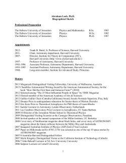 1 Abraham Loeb, Ph.D. Biographical Sketch Professional