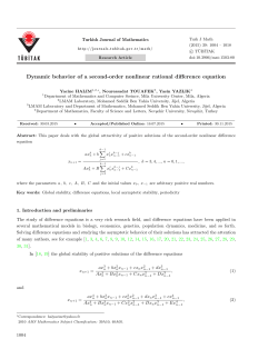 Dynamic behavior of a second-order nonlinear