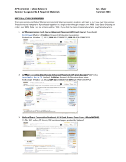 The AP Economics Summer Assignment is