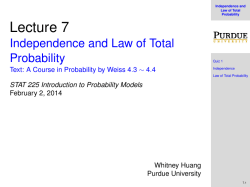 Independence and Law of Total Probability