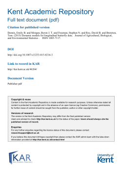 Dynamic Models for Longitudinal Butterfly Data