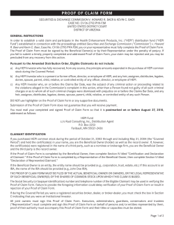 proof of claim form