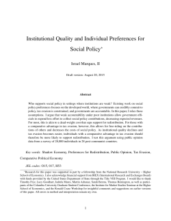 Institutional Quality and Individual Preferences for