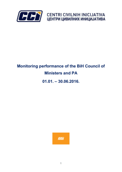 Monitoring performance of the BiH Council of Ministers and PA