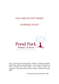 Play and Activity Based Learning - Pond Park Primary School, Lisburn