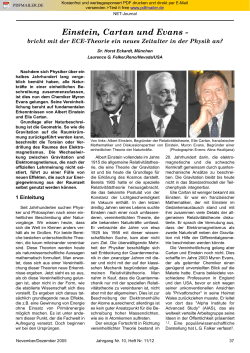 Einstein, Cartan und Evans - Alpha Institute for Advanced Studies