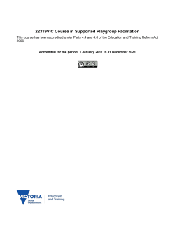 22319VIC Course in Supported Playgroup Facilitation