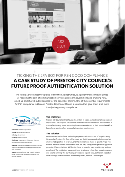 A CASE STUDY OF PRESTON CITY COUNCIL`S FUTURE PROOF