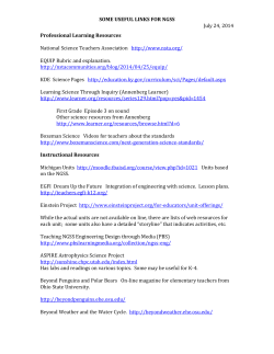 SOME USEFUL LINKS FOR NGSS July 24, 2014 Professional