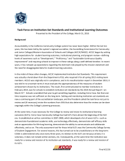 Institution-Set Standards and Institutional Learning Outcomes Task