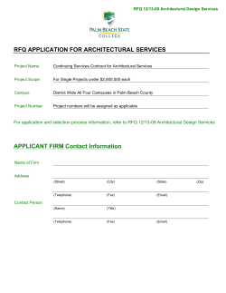 RFQ APPLICATION FOR ARCHITECTURAL SERVICES