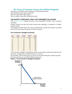 The Theory of Consumer Choice
