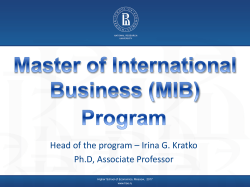 Master of International Business (MIB)