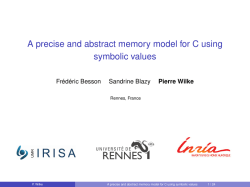 A precise and abstract memory model for C using symbolic