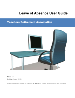Leave of Absence User Guide - Teachers Retirement Association