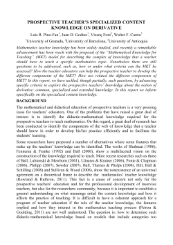 prospective teacher`s specialized content knowledge on derivative