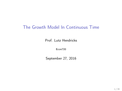 The Growth Model In Continuous Time