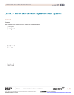 Grade 8 Mathematics Module 4, Topic D, Lesson 27