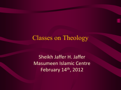 Lecture 2/Feb 14 th 2012 * Theology