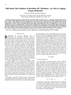 Odd Stator Slot Numbers in Brushless DC