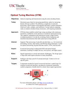 Optical Turing Machine (OTM) - Information Sciences Institute
