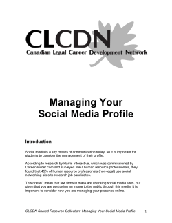 Managing Your Social Media Profile Introduction