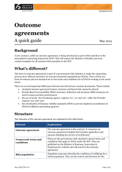 Outcome agreement quick guide