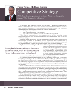Competitive Strategy - PROGRESS In Lending
