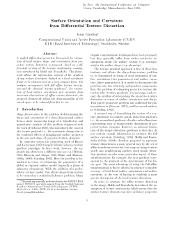 Gaarding (1995) Surface orientation and curvature from