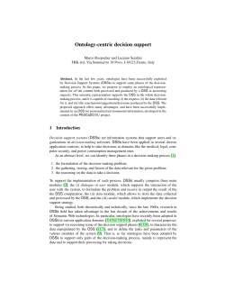 Ontology-centric decision support