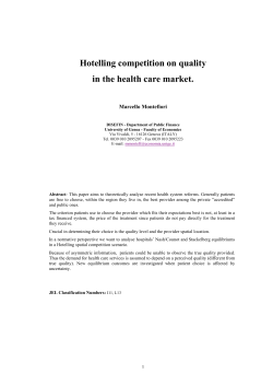 Hotelling competition on quality in the health care market.
