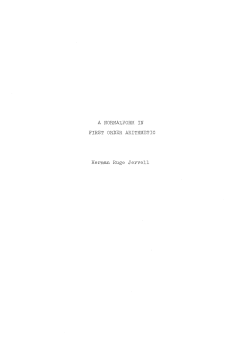 a normaj:jform in first order arithmetic - UiO