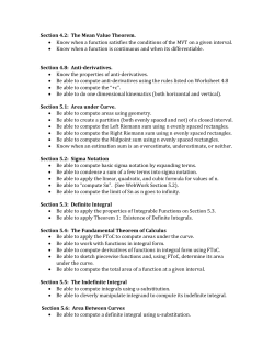Section 4.2: The Mean Value Theorem. Know when a function