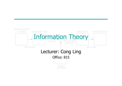 Information Theory - Communications and signal processing
