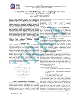 An Algorithm for Task Scheduling in Cloud Computing Environment